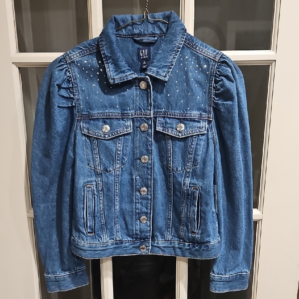 GAP Kids Blue Denim Jacket with Silver Accents XL (12) New With Tags. - Picture 3 of 8